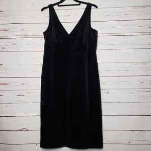 J. Crew Black Velvet Empire Waist Sleeveless Dress